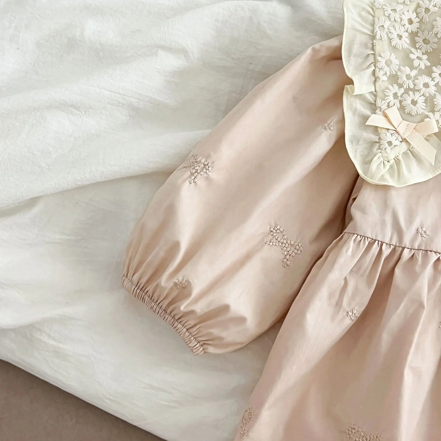 1-6Y Baby Girl Clothing Lace Autumn Casual Dresses Children Fashion Embroidery Sweet Princess Dress Long Sleeve Kids Party Dress