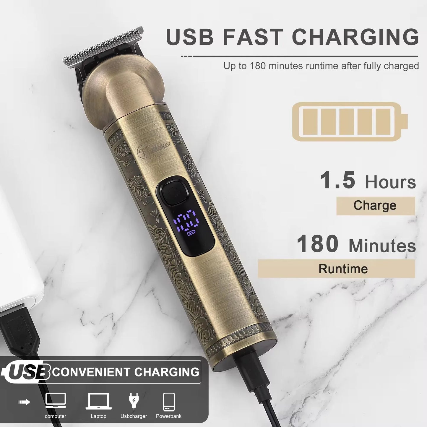 Men's 8in1 Metal shell Beard Trimmer Kit Professional Hair Clipper Nose Ear Trimer Body Facial Electric Shaver Mustache Grooming