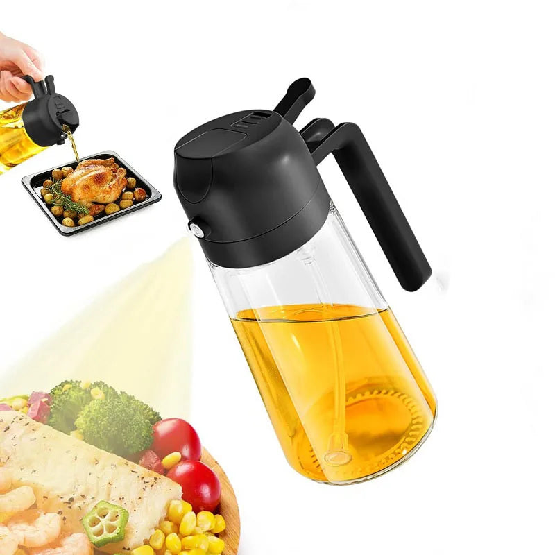 2 in1 Oil Spray Bottle For Kitchen Barbecue Cooking Olive Oil Dispenser Oil Jar Baking Vinegar Soy Spray Container Kitchen Tool