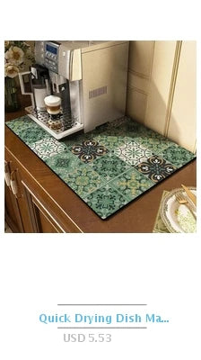 Kitchen Drying Mat Quick Dry Coffee Mat Absorbent Dish Placemat Anti Slip Table Cup Drying Mats Table Decoration Accessories