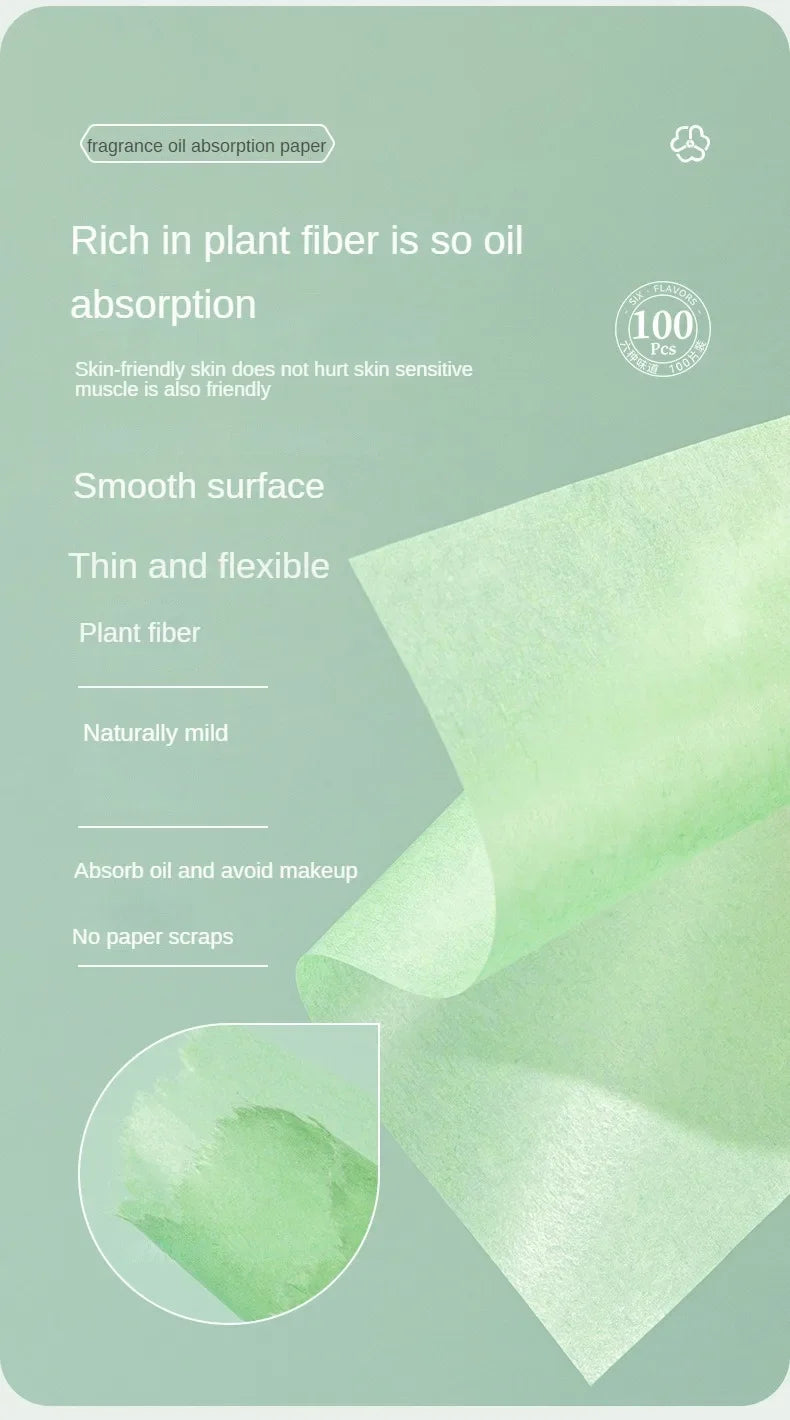 100Pcs New Face Oil Blotting Paper Protable Matting Face Wipes Facial Cleanser Oil Control Oil-absorbing Face Cleaning Tools