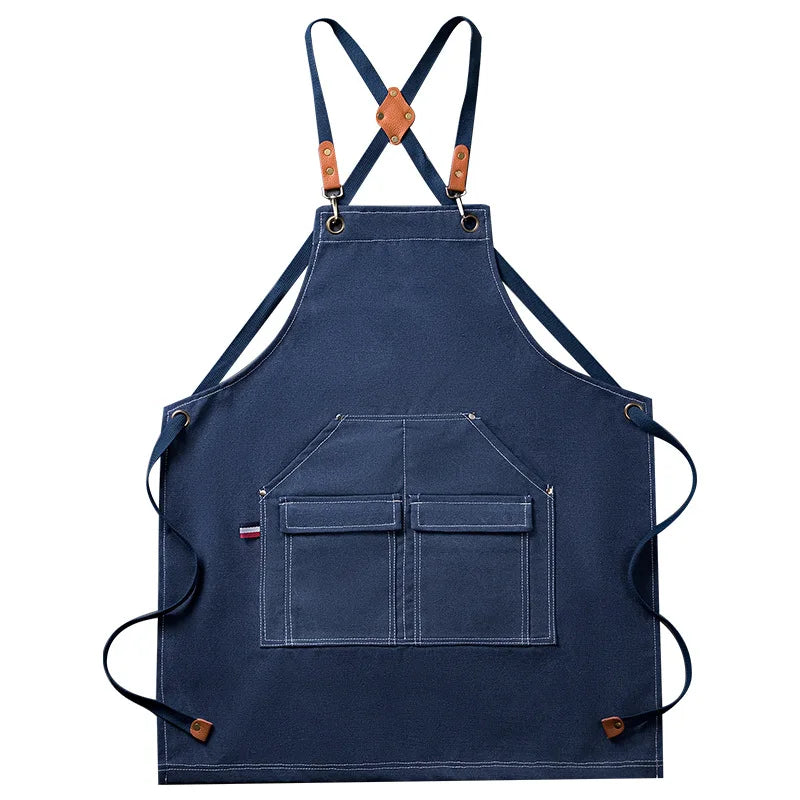 Thickened Canvas Apron Wholesale Cross-border Kitchen Garden Tools Apron Gardening Outdoor Storage Work Apron