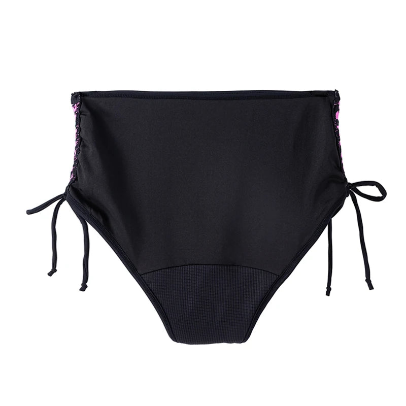 Period Swimsuit Bottom Swimming Women Bikini Bottom Women Solid Black Tie Side Leopard Panties Swimwear 2024New Period Underwear
