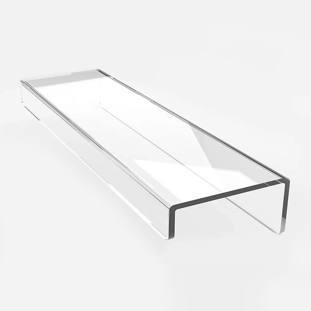 15" Invisible Acrylic Shelves Floating Wall Ledge Bookshelf Shelf Transparent U-Shaped Display Shelf Bookshelf Kitchen Bathroom