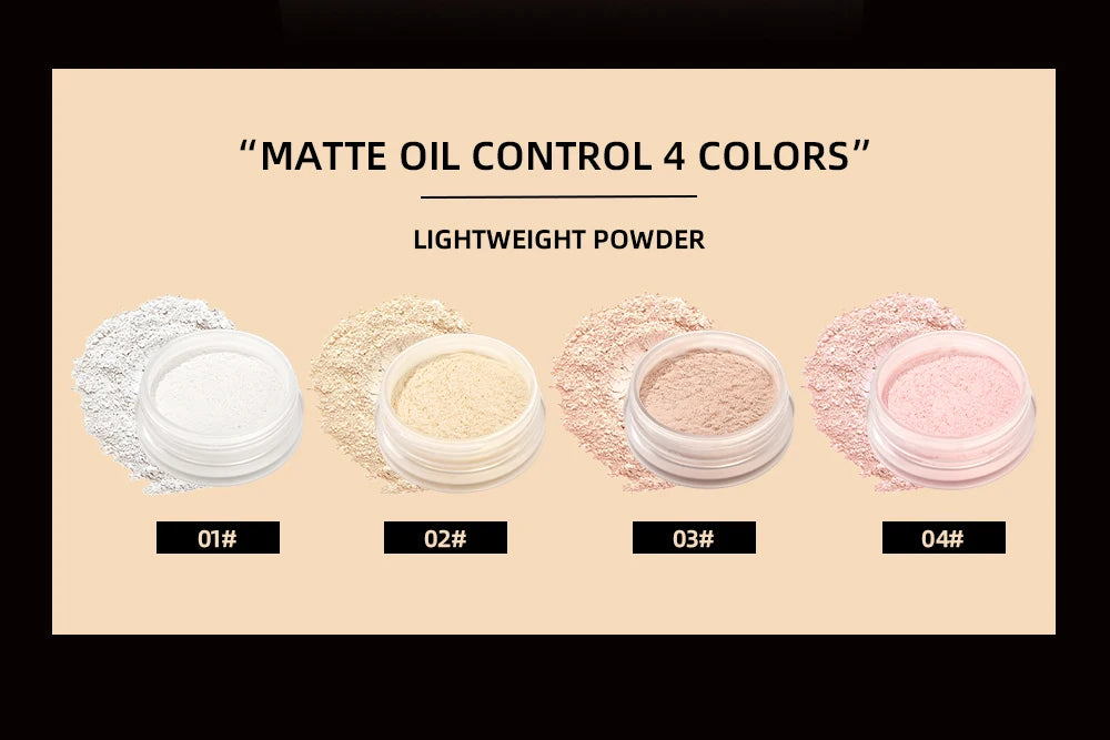 Face Loose Powder Translucent Matte Pink White Setting Powder Oil-Control Cosmetics Long-Lasting Waterproof Facial Makeup Powder