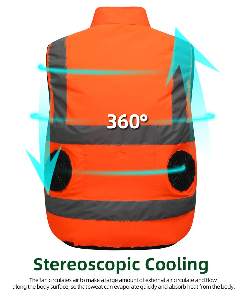 Summer Worker Cooling Vest Men Fan Vest Air Conditioning Clothes Luminous Fan Work Clothes Usb Fan Jacket Body Cooling Clothes