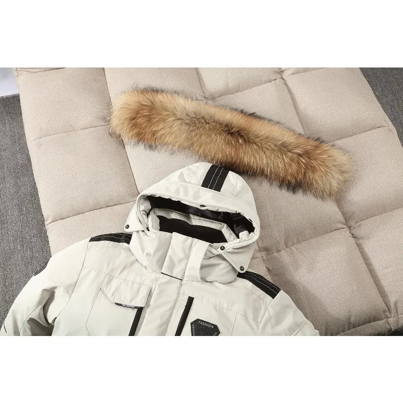 Loose Warm Hooded Down Jacket Handsome Fashion Trend Korean Version of Quality Men's Winter Down Jacket Men's Coat Hooded Down