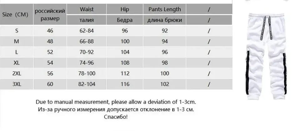 Mens Sweatpants Fashion Casual Print High Quality Black White Versatile Tracksuit Trousers Outdoors Fitness Sport Jogging Pants
