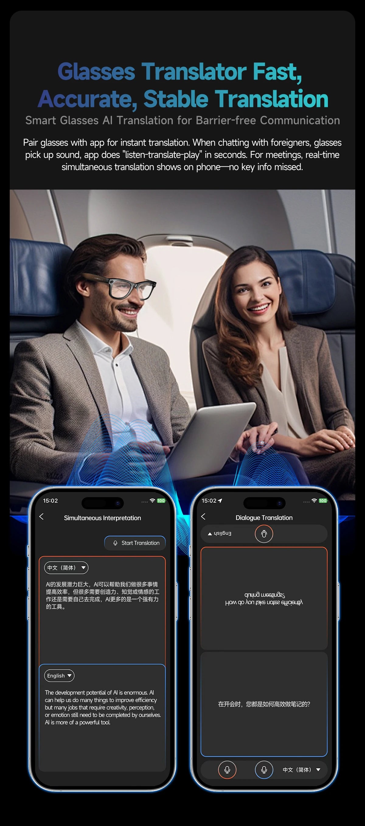 2025 Smart Glasses 32GB Memory with Camera Sunglasses Mini Camera Video Translation Bluetooth Call Anti-blue Glasses Man Women