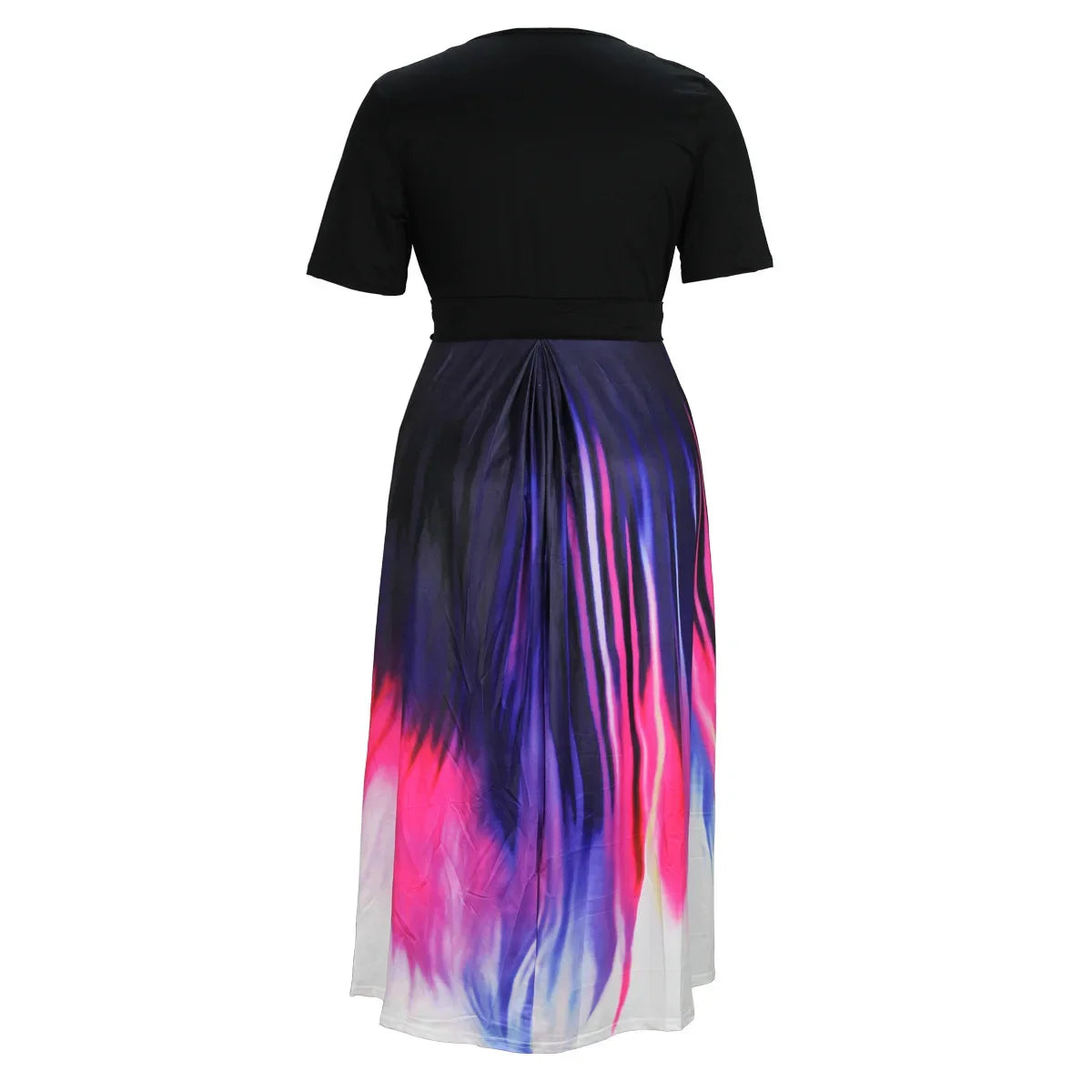 Plus Size Hot Sale Of The Season Elegant Printed Slim Fit Midi Dress with Belt Large Size Splice Long Dress Sexy Half Sleeve ...