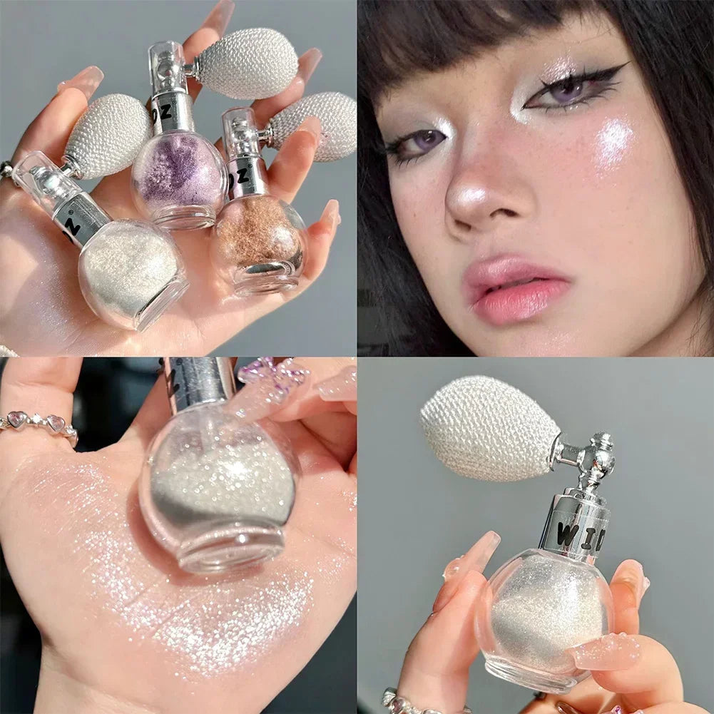 High Gloss Body Diamond Shimmering Spray Powder Highlight Powder Makeup Suitable for Facial and Body Skin Hair Clothes Cosmetics