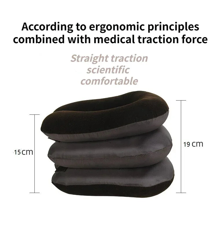 Neck Stretcher Neck Massager Cervical Support Pillow Air Pump Inflatable Collar Stretcher Brace Pain Relief Neck Collar Pillow