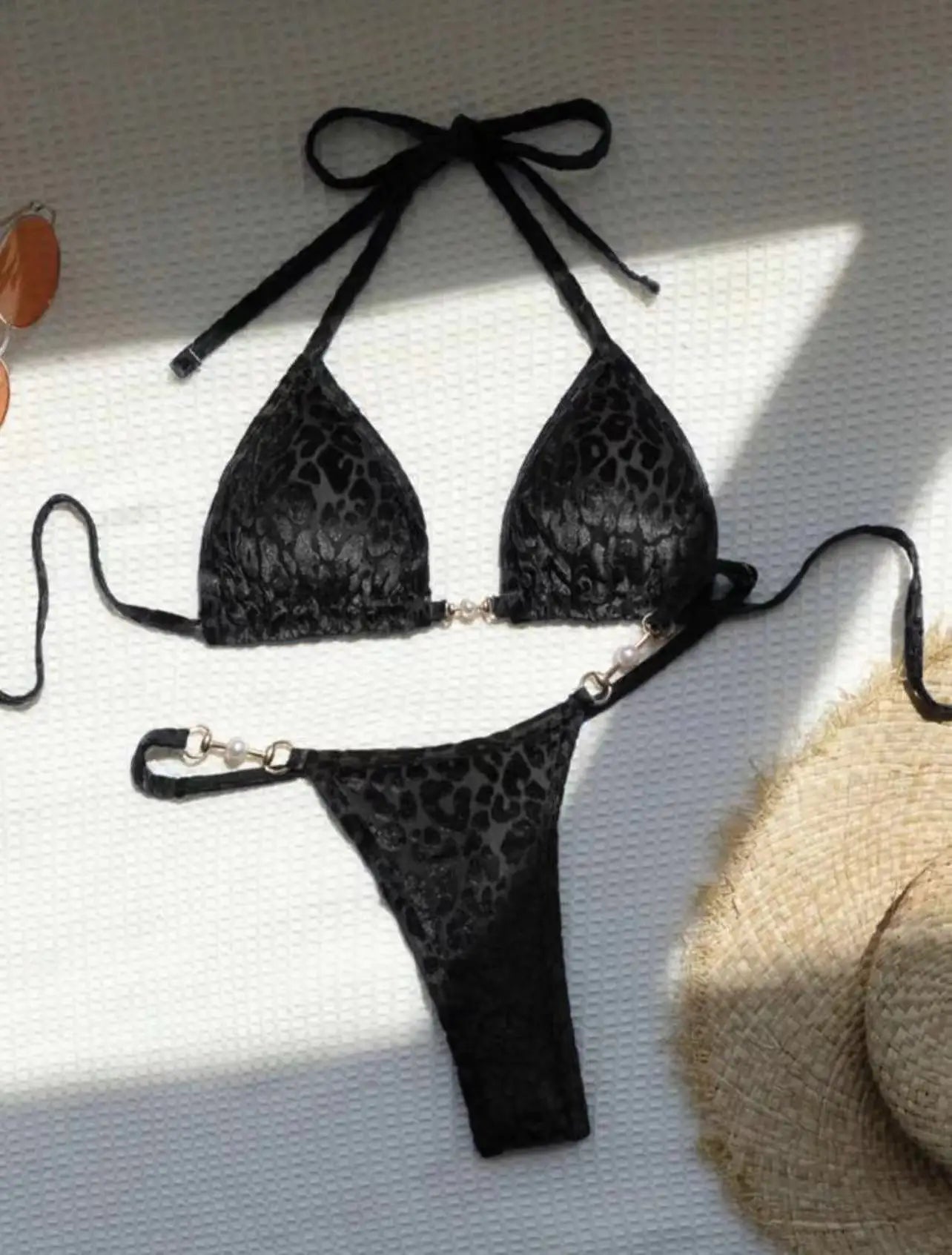Leopard Bikinis Set Sexy Lace Up Bikini Sets Swimsuit Women Beachwear 2025 Summer Swimwear Thong Bathing Suit Beach Biquinis