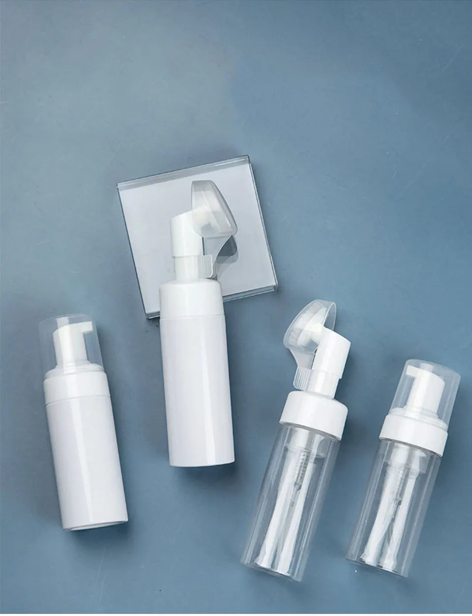 Soap Foaming Bottle Facial Cleanser Foam Maker Bottle with Silicone Clean Brush Portable Facewashing Mousse Foam Bottles