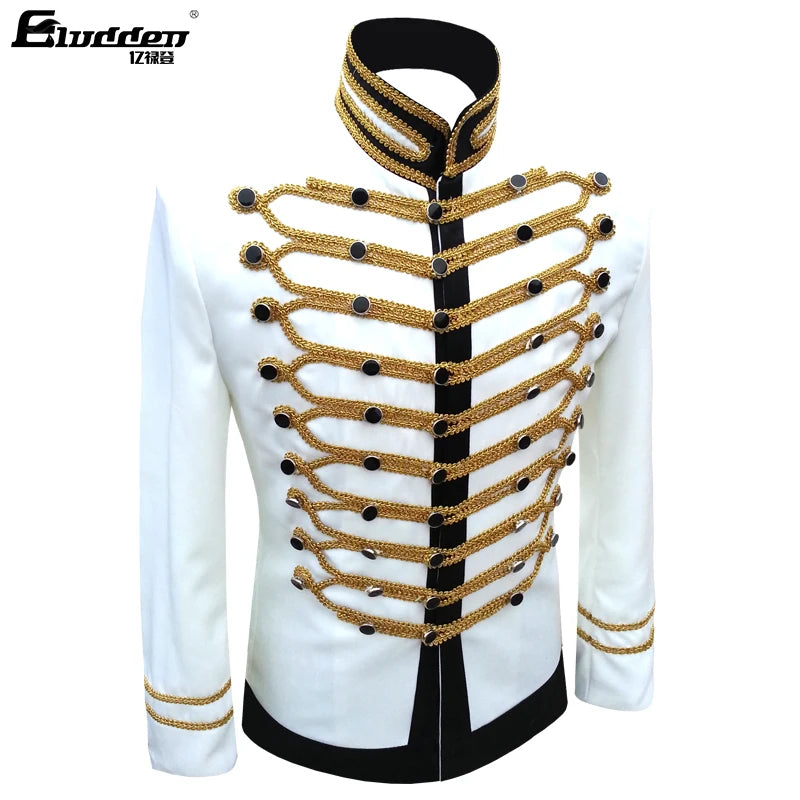 Male Single Breasted Suit Jacket Men Military Stage Suit Fashion Drama costume Party Blazer Men Plus Size/2019 new European and