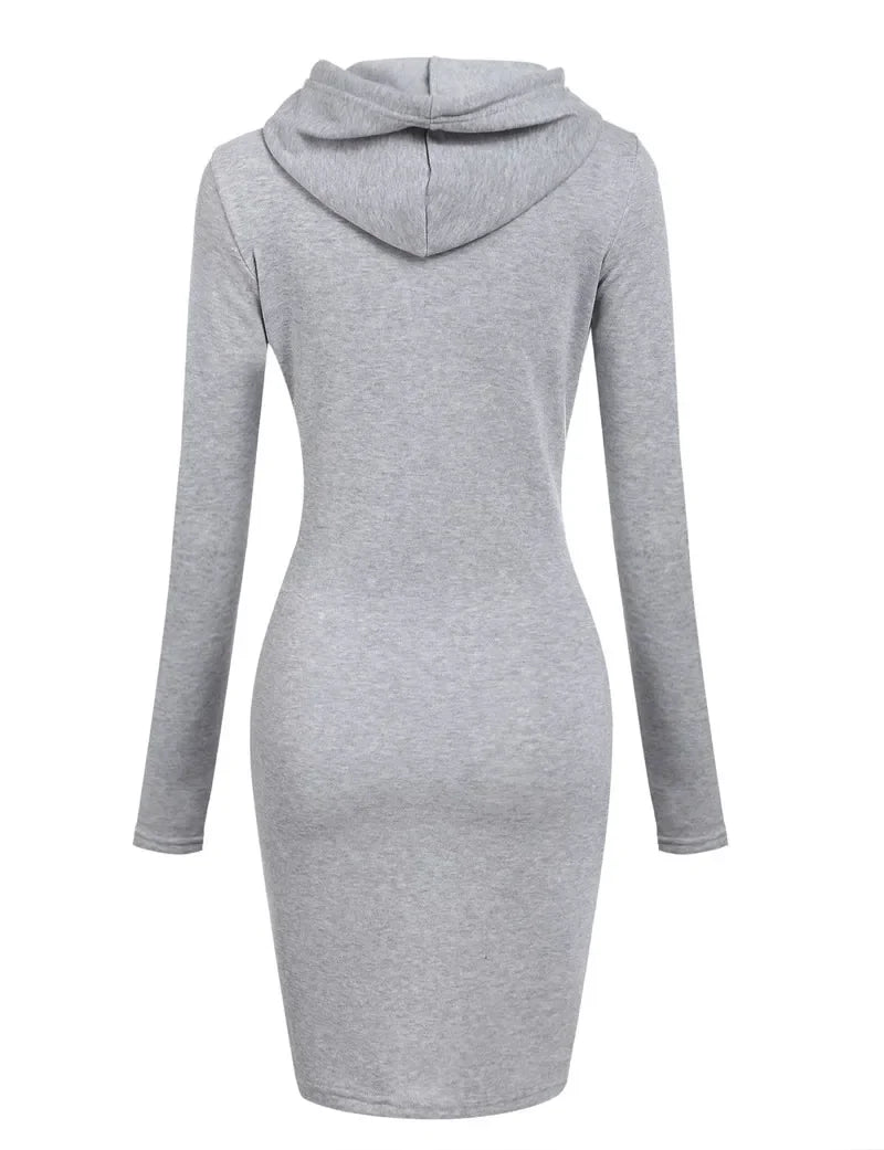 Ladies Autumn Attire Women's Hooded Dresses Hoodie - Style Sweatshirt Dresses for Women Tops in Ladies Clothing