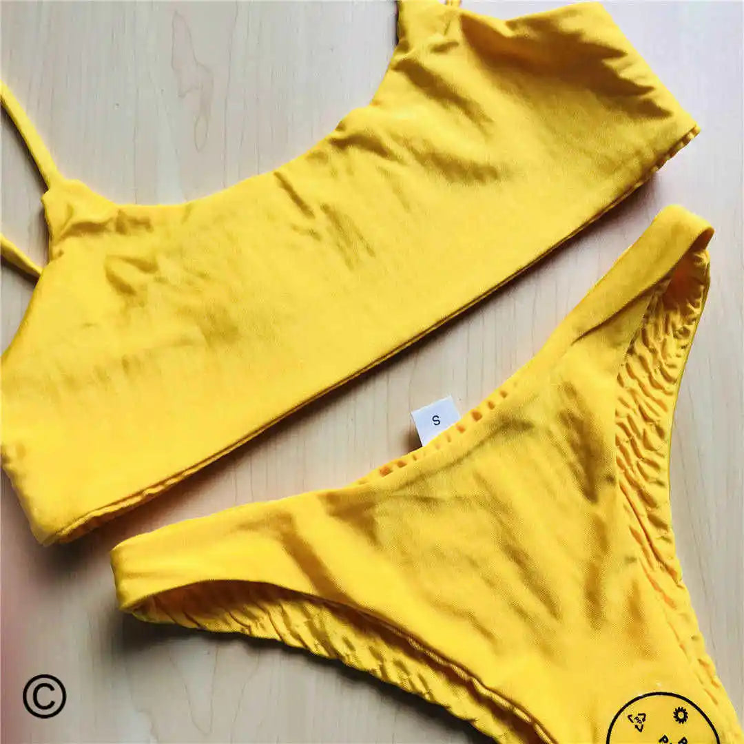 Sexy Wrinkled Butterfly Printed Bikini Female Swimsuit Women Swimwear Two-pieces Bikini set Bather Bathing Suit Swim Lady V713