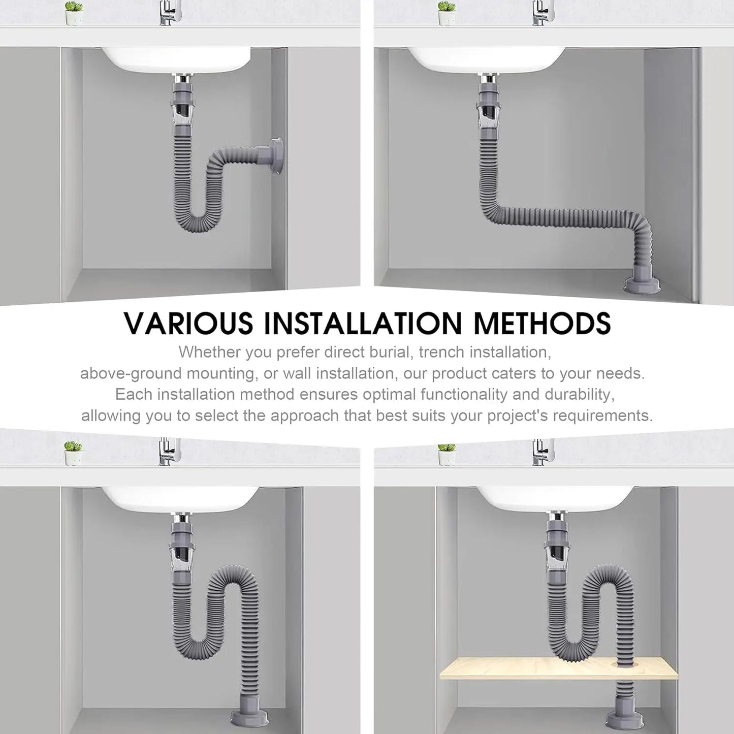 Flip-Top Kitchen Sink Drain Retractable Deodorizing Filter Flexible Downspout Bathroom Sink Anti Clogging Kitchen Accessories