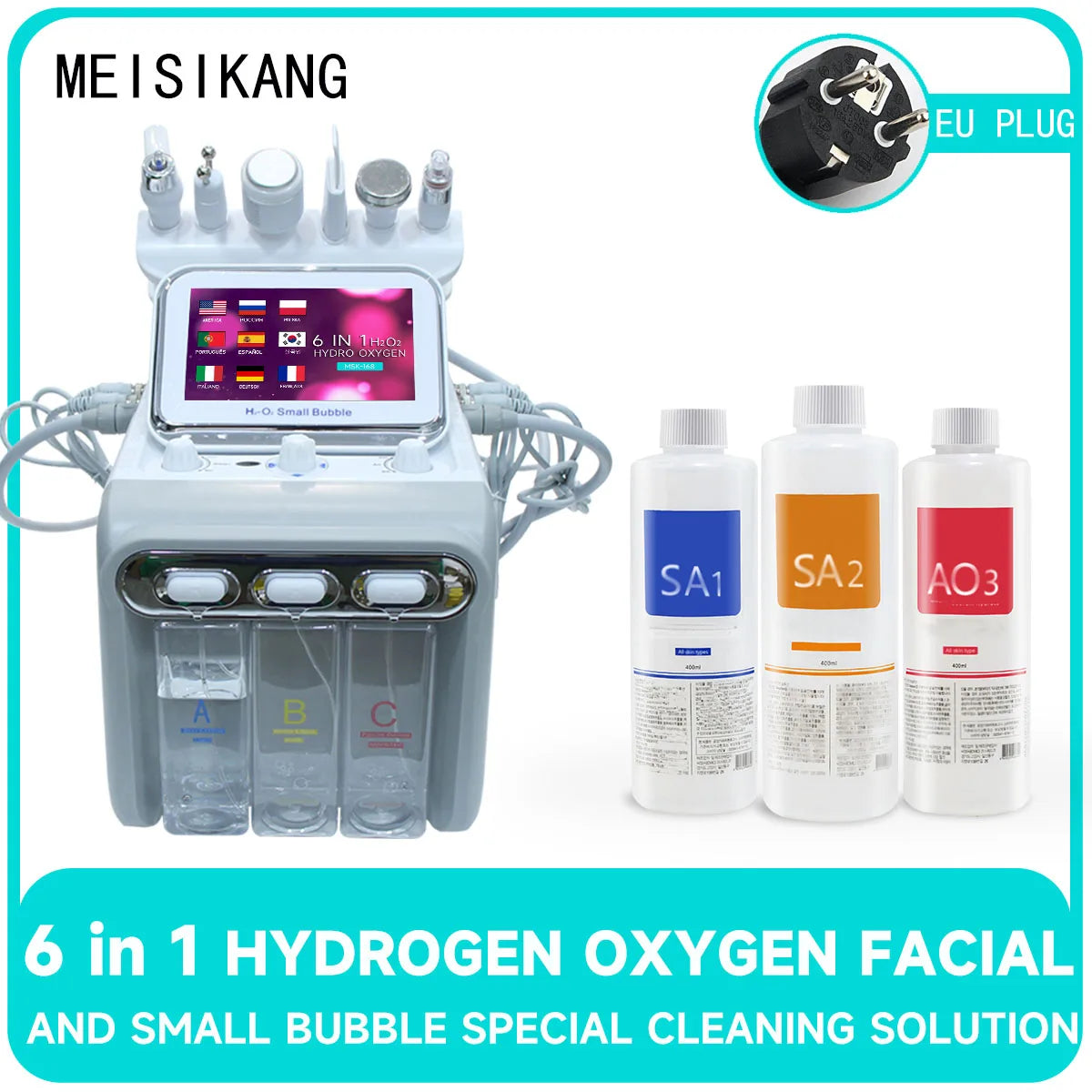 MEISIKANG Dermabrasion Small Bubble Facial Machine Hidrifting Face Cleaning Beauty Device with Trolley