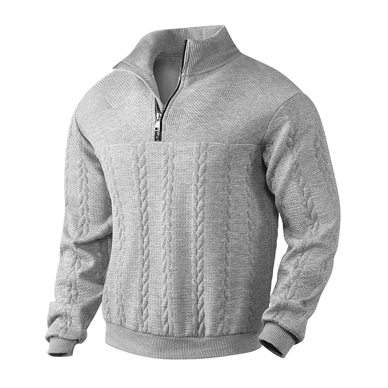 2024 New Knit Sweatshirts Men Fashion Half Zipper Stand Collar Casual Hoodies Male Patchwork Sport Knitted Hoodie Sweatshirt Man