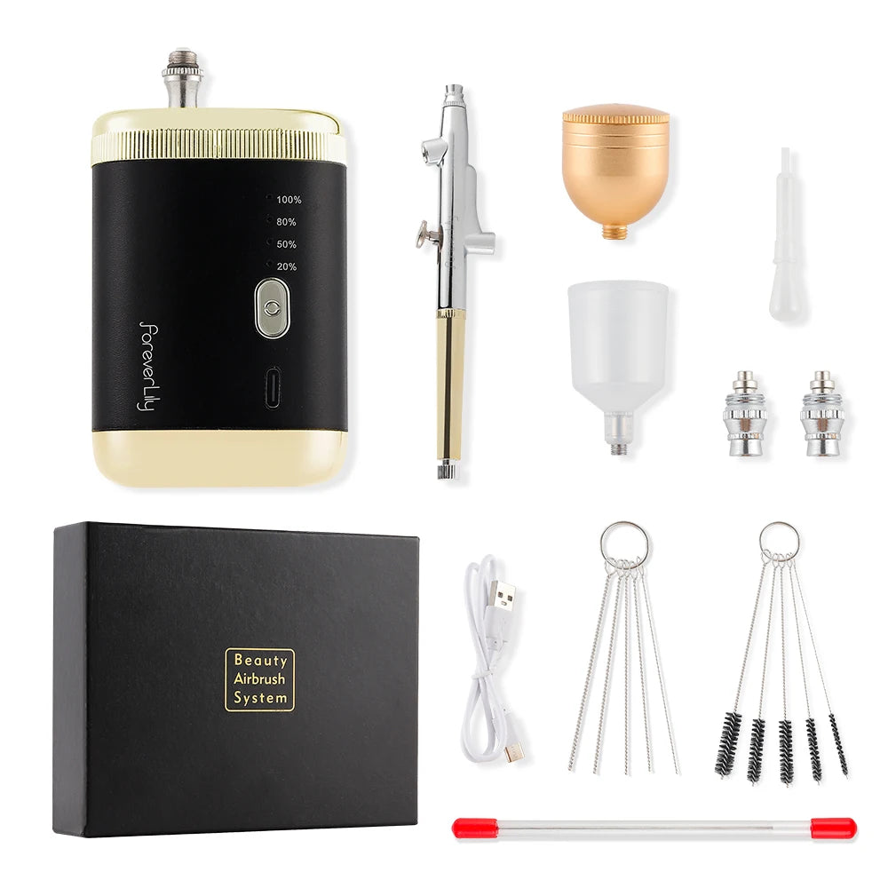 30Psi High Pressure 3 Levels Portable Airbrush For Nails Art Paint Facial Makeup Cake Pastry Painting Hair Dyeing Nano Spray Gun