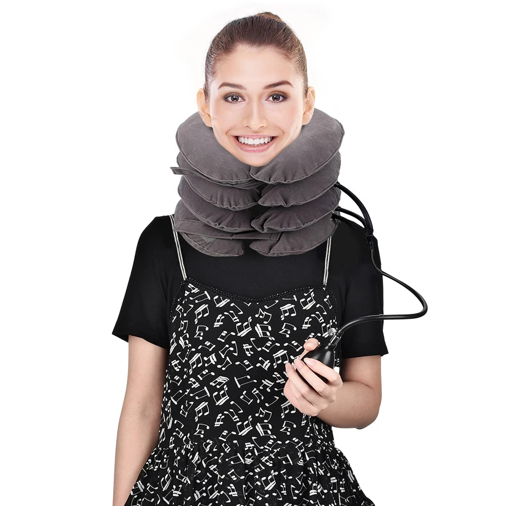 Dropshipping Inflatable Cervical Retractor Neck Massager Air Cervical Traction Neck Stretching Brace Soft Neck Cervical