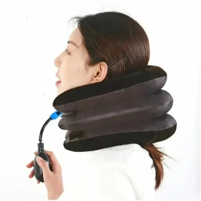 Neck Stretcher Neck Massager Cervical Support Pillow Air Pump Inflatable Collar Stretcher Brace Pain Relief Neck Collar Pillow