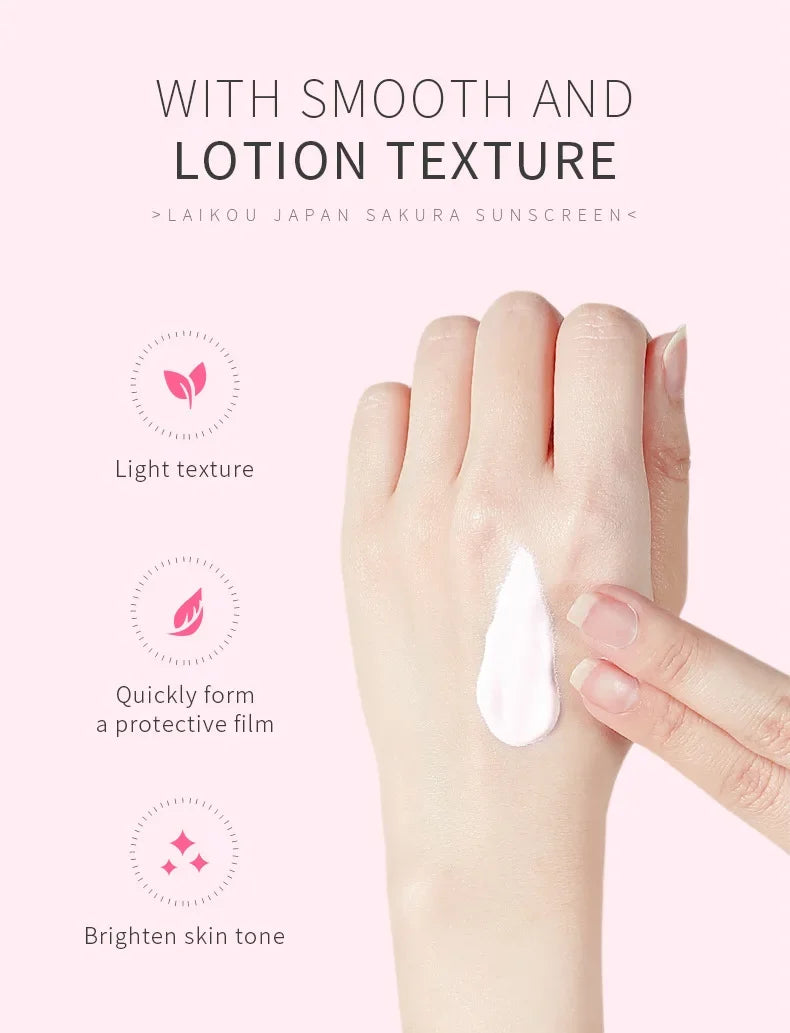 LAIKOU Sakura Sunscreen Spf50 Moisturizer Protector Facial Sun Block Isolation Lotionbloqueador solar faciales