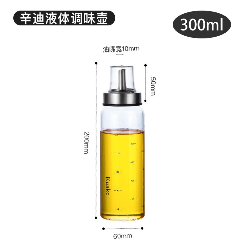 Holaroom Durable High Borosilicate Glass Oil Bottle Leak-Proof Seasoning Storage Pot Soy Sauce Jar Vinegar Bottle Kitchen Gadget