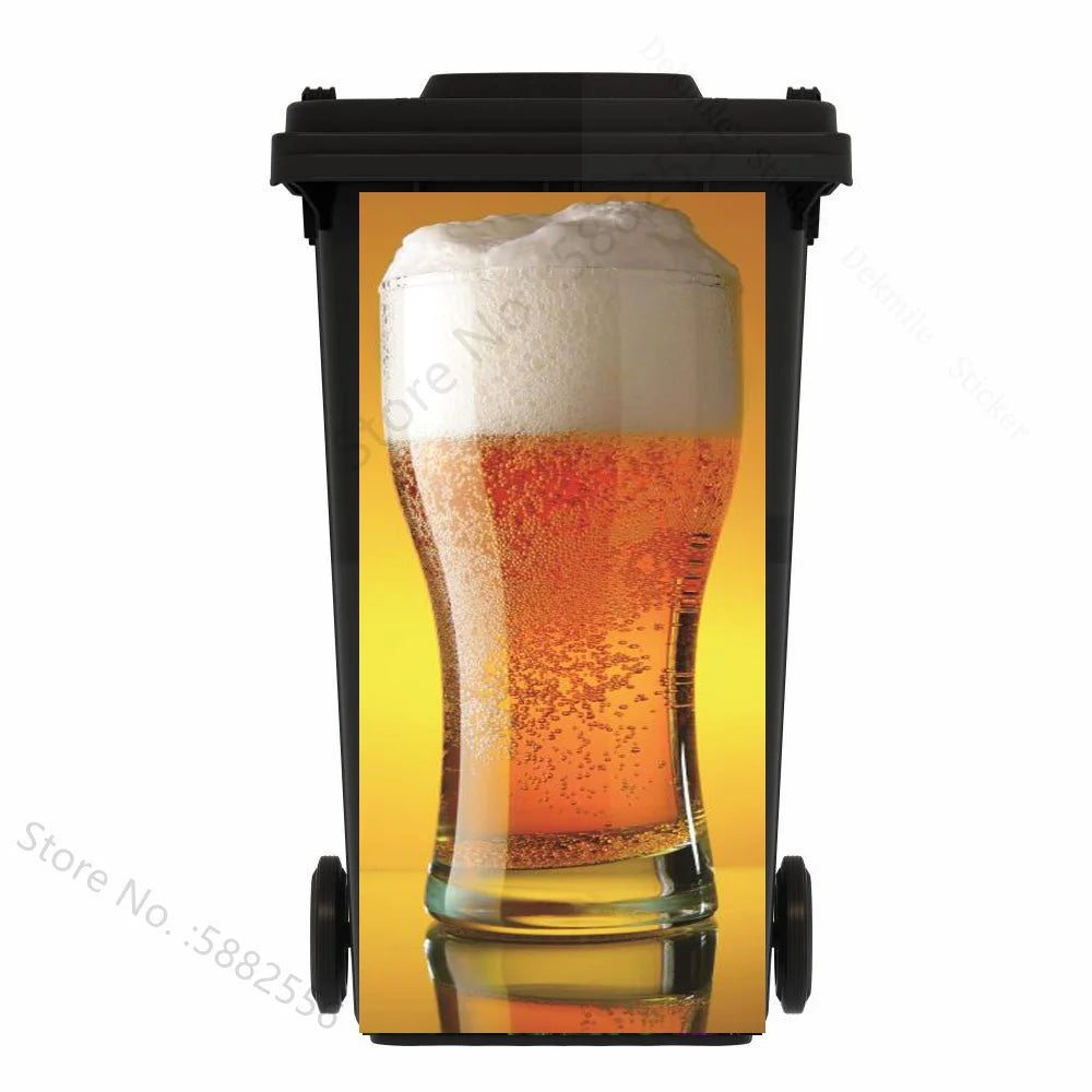 Custom Size Self-adhesive PVC Trash Can Sticker Waterproof Wallpaper Garbage Bin Renovation Cover Decal Mural For Kitchen Decor