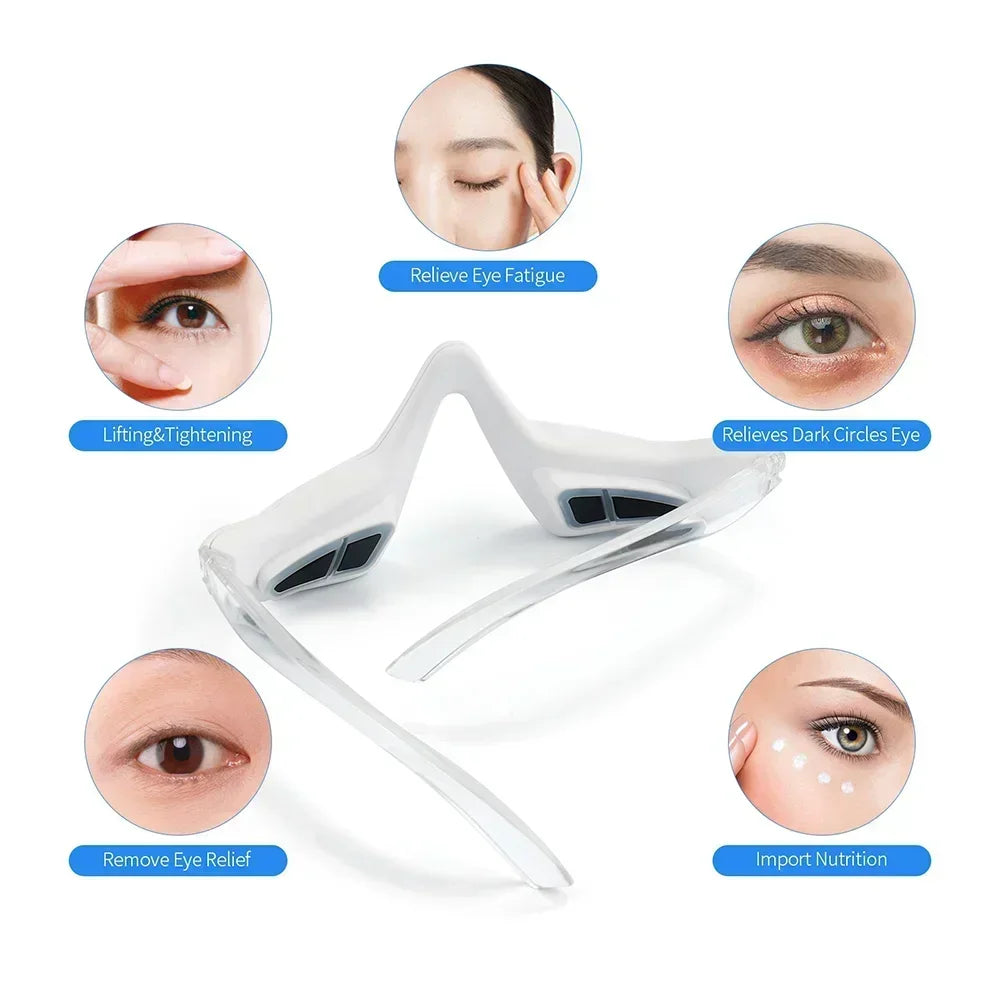 3D Eye Massager Eyes Anti-Aging Red Light Therapy Hot Compress Eyes Fatigue Relief Relaxation Dark Circles EMS Eye Care Massage