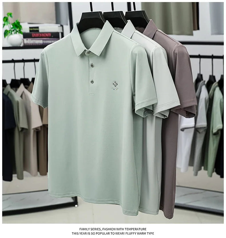 BROWON 2025 Summer Smart Casual Man Polo Shirts Short Sleeve Turn Down Collar Men Polo T Shirt Luxury Brand Clothes
