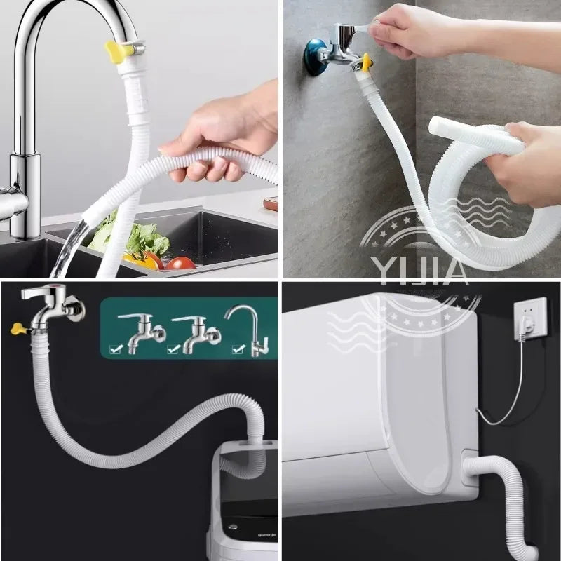 1-4M White Drain Hose Pipe Inlet Hoses Extension Drainpipe Tube for Air Conditioner Washing Maching Kitchen Faucet Accessories