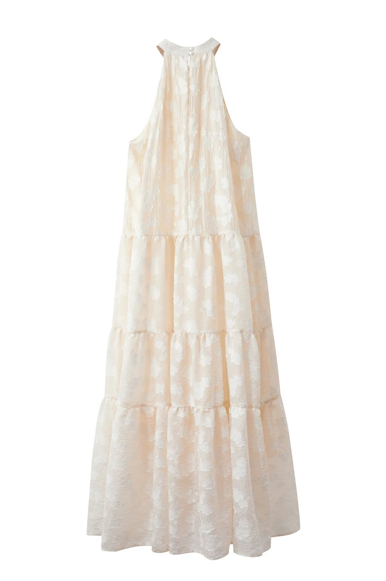 Amii Minimalism 2024 Summer New Loose Long Dress Sleeveless Large A-line Chiffon Jacquard Elegant Dresses for Women 12452064