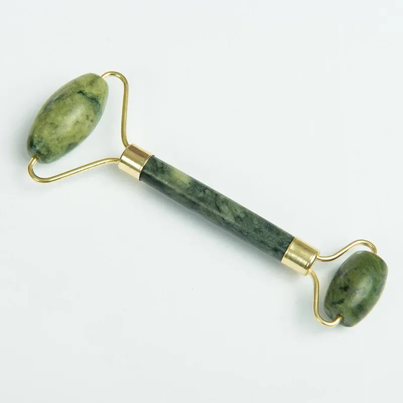 Natural Jade Facial Massager Face-lift Roller Wheel Single Head Jade Roller Facial GuaSha Acupuncture Massage