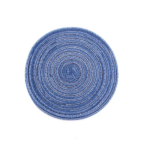 1pcs Round Table Mat Woven Ramie Placemats Anti Slip Dining Table Mats Non-Slip Tableware Bowl Pads Kitchen Drink Cup Coasters