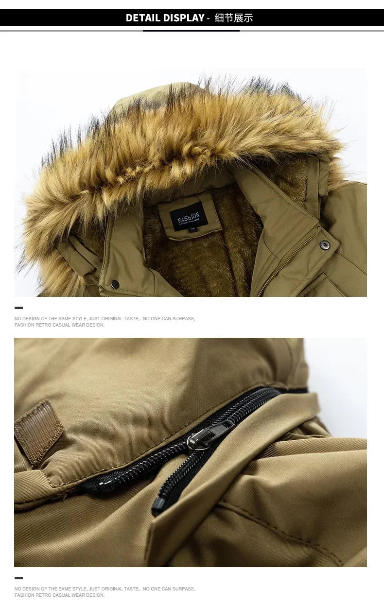 Windbreaker Parkas Coat Coldproof Cotton-padded Male Outerwear Winter Jacket Men Thicken Fleece Jackets Man Streetwear parkas