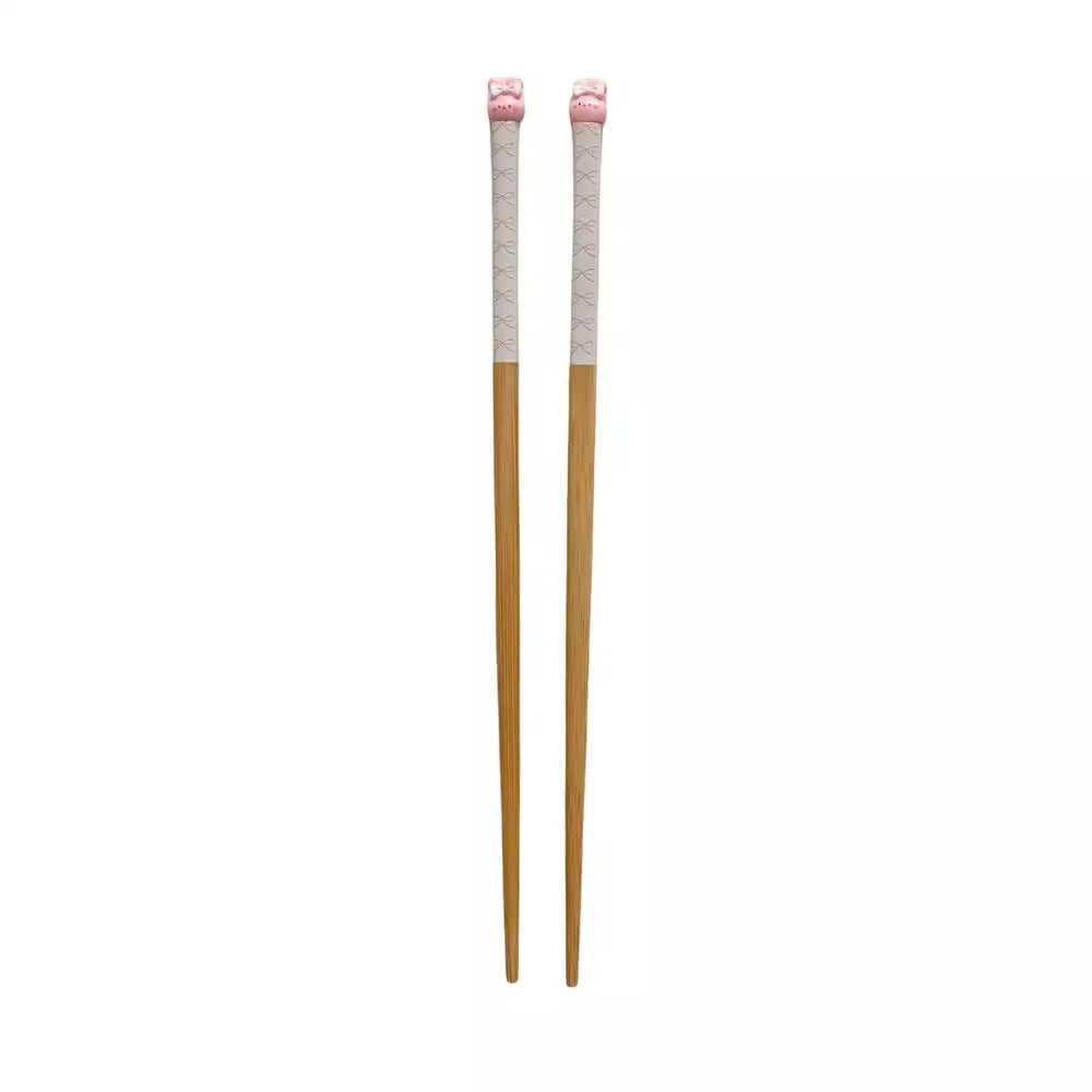 Kawaii Bunny Chinese Chopsticks Cute Wooden Korean Style Japanese Sushi Chopstick For Kids Adult Tableware Kitchen Accessories