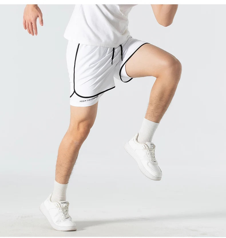 Unisex 2-in-1 Running Shorts Men's Summer New Quick Drying Breathable Active Training Exercise Jogging Cycling Loose-Fit Shorts