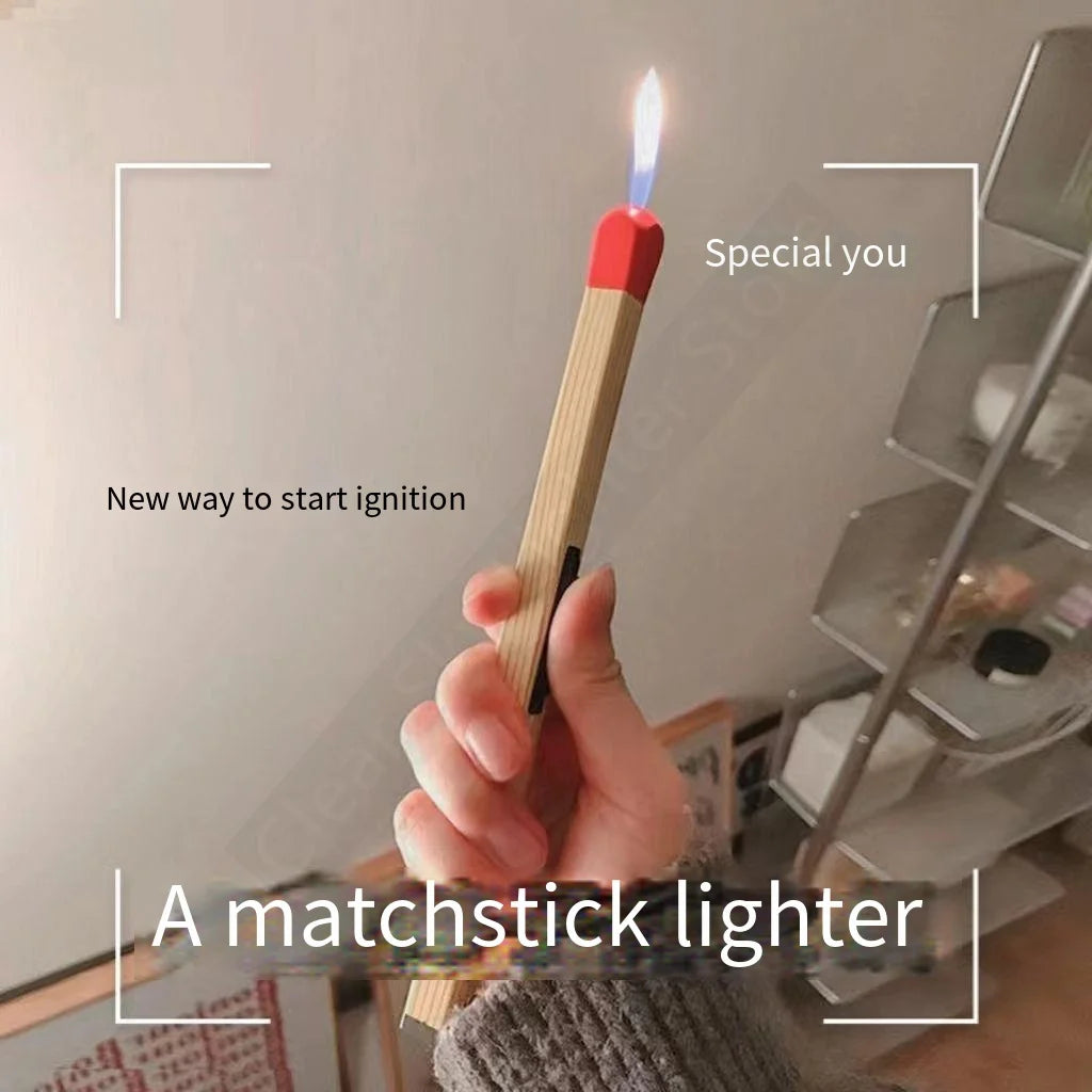 Super Long Luminous Matchstick Lighter Butane Torch Inflatable Lighter Household Aromatherapy Kitchen Gadgets Daily Necessities