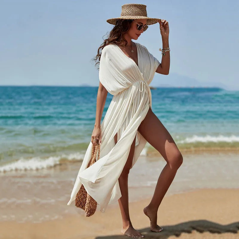Para Praia Cotton Bikini Cover Ups Beachwear Quick Drying Beach Dress Robe Femme Long Dress Sarong Women Loose Jumper