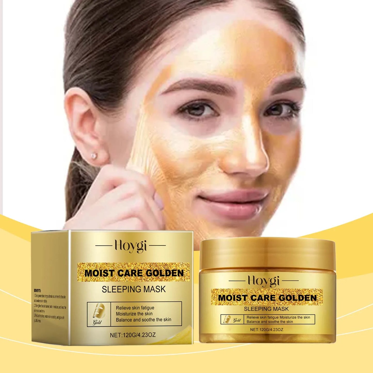 Gold Sleeping Masks Moisturizing Shrinkage Pore Lift Firm Fade Fine Lines Niacinamide Brightening Facial Skin Facial Masks
