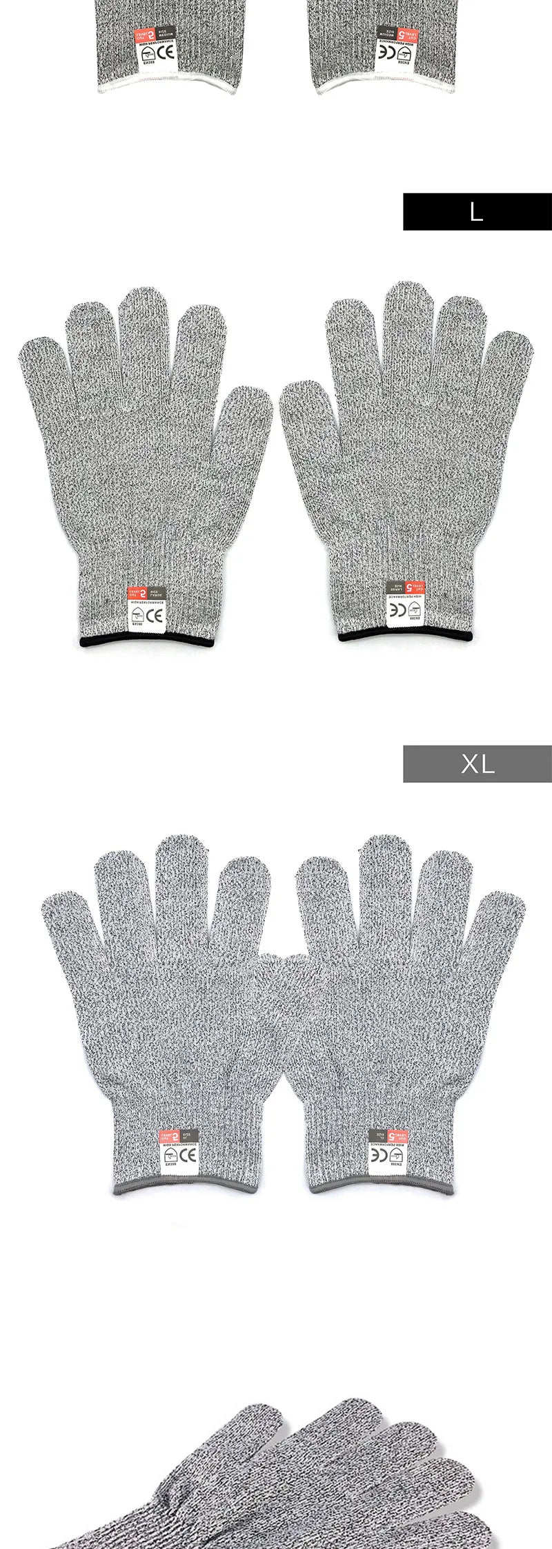 Grade 5 HPPE Anti-Cut Gloves Kitchen Gardening Anti-Cut Knitted Gloves Anti-Thorn Wear-Resistant Glass Building Cutting Gloves