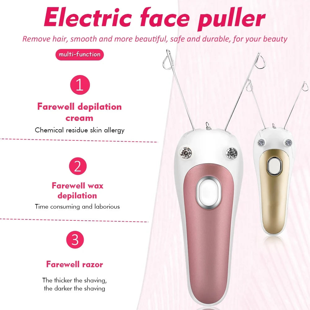 Women Electric Hair Epilator Body Facial Hair Remover Cotton Thread Defeatherer Depilator Face Razor Face Leg Arm Hair Remover