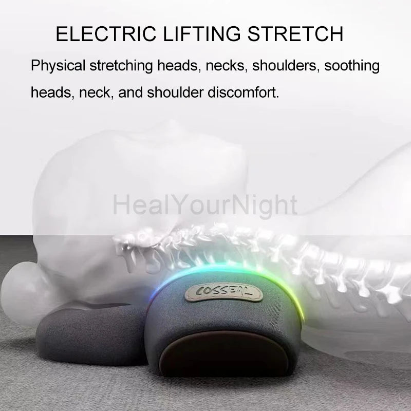 Electric Neck Massage Pillow Heating Vibration Neck Massager Back Cervical Traction Relax Sleeping Memory Foam Spine Support
