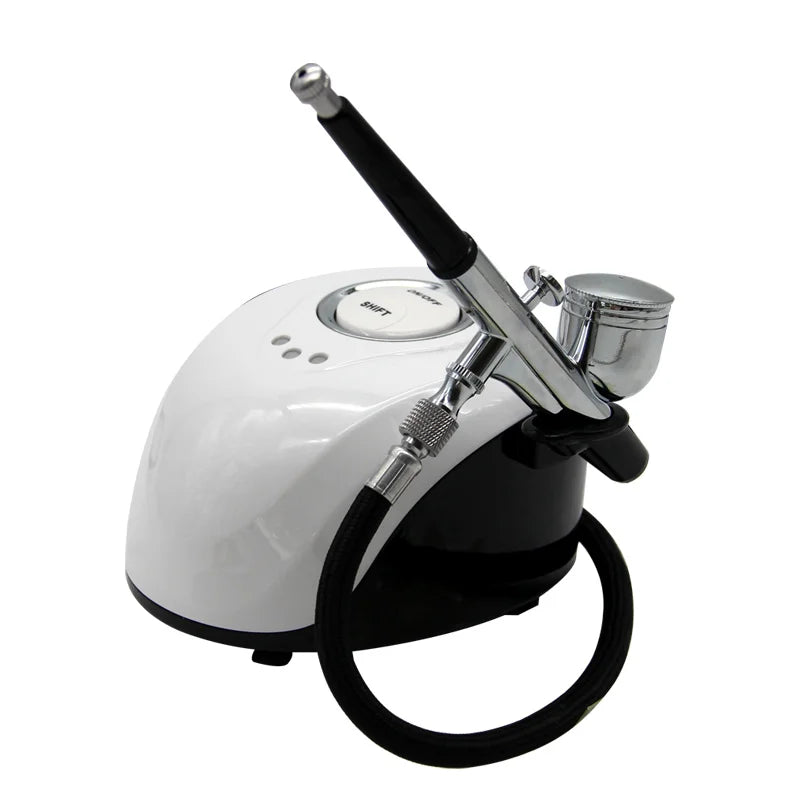Facial Oxygen Therapy Steam Nail Art Airbrush Paint Nail Nano Sprayer Skin Cleaning Therapy Moisturizing Rejuvenation Compressor