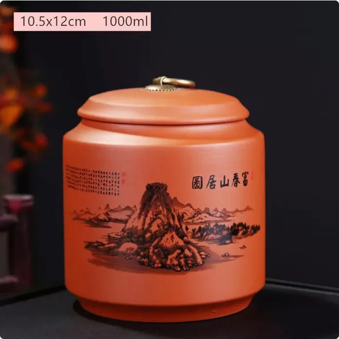 Antique Purple Clay Tea Caddy Nut Coffee Moisture-proof Jars Spice Airtight Container Home Storage Cans Kitchen Accessories