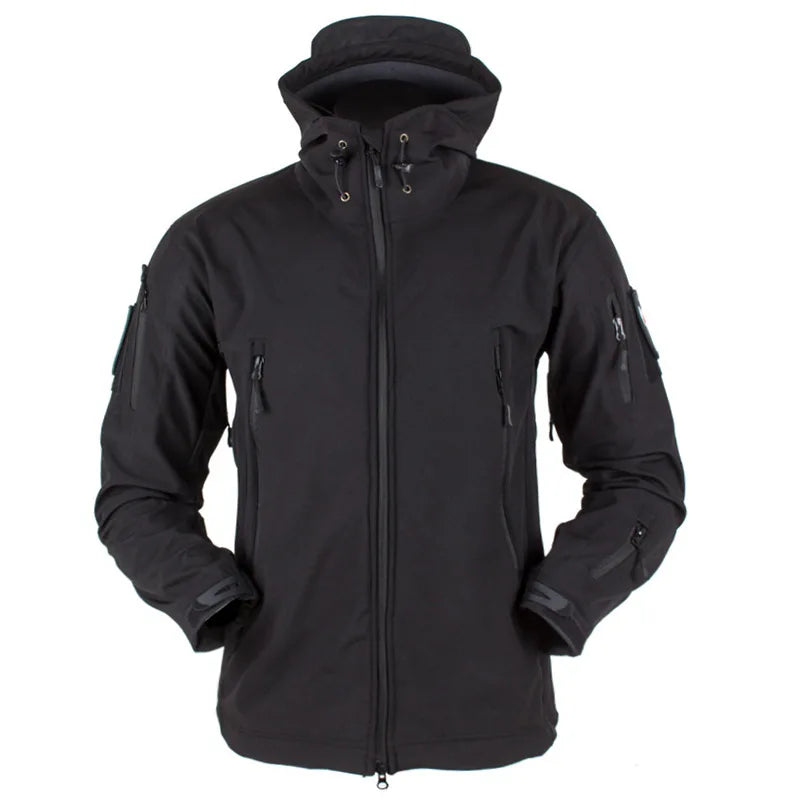 Winter Tactical Sets Men Outdoor Work Fleece Jacket Waterproof Shark Skin Soft Shell Hooded Jacket Multi-pocket Cargo Pant 2 Pcs