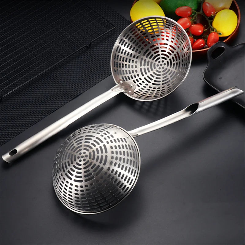 Stainless Steel Skimmer Colander Mesh Deep Oil Frying Cooking Noodles Scoop Strainer Kitchen Food Filter Spoon Kitchenware