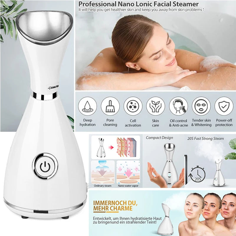 Face Steamer Machine Spa Sprayer Sauna Facial Humidifier Skin Care Facial Vaporizer Vapeur Visage Nebulizador Limpiador Digester